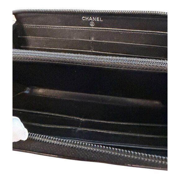 Chanel Camellia Embossed Patent Leather Zip Wallet – Brown - Picture 5 of 11